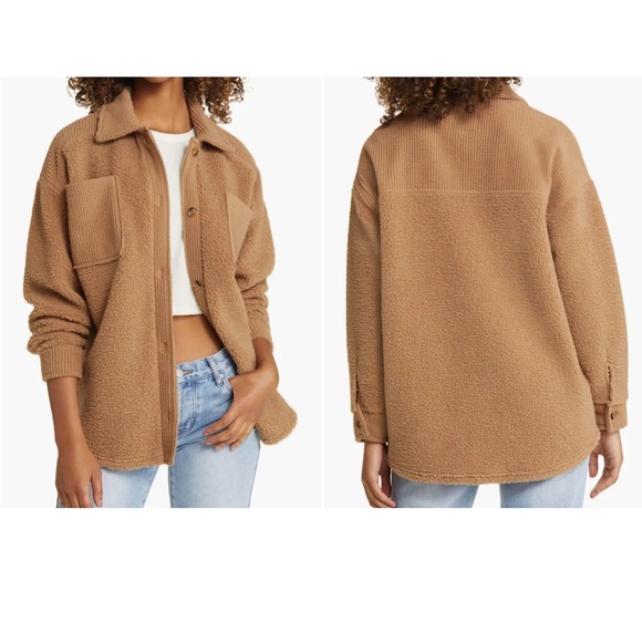 Thread & Supply High Pile Fleece Shacket - Picture 1 of 5